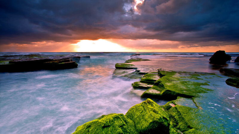 Green Mossy Rocks — Dramatic