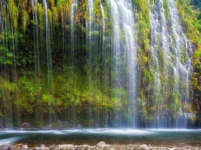 Green Mossy Waterfall