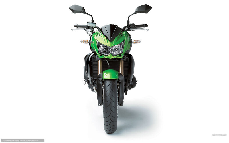 Green Motorcycle Front View — Neutral, Photograph