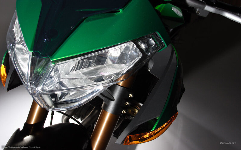 green motorcycle headlight