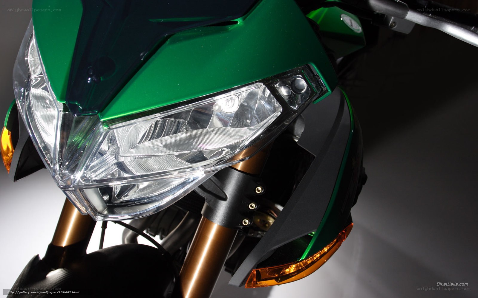 green motorcycle headlight