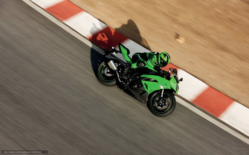 Green Motorcycle on Track