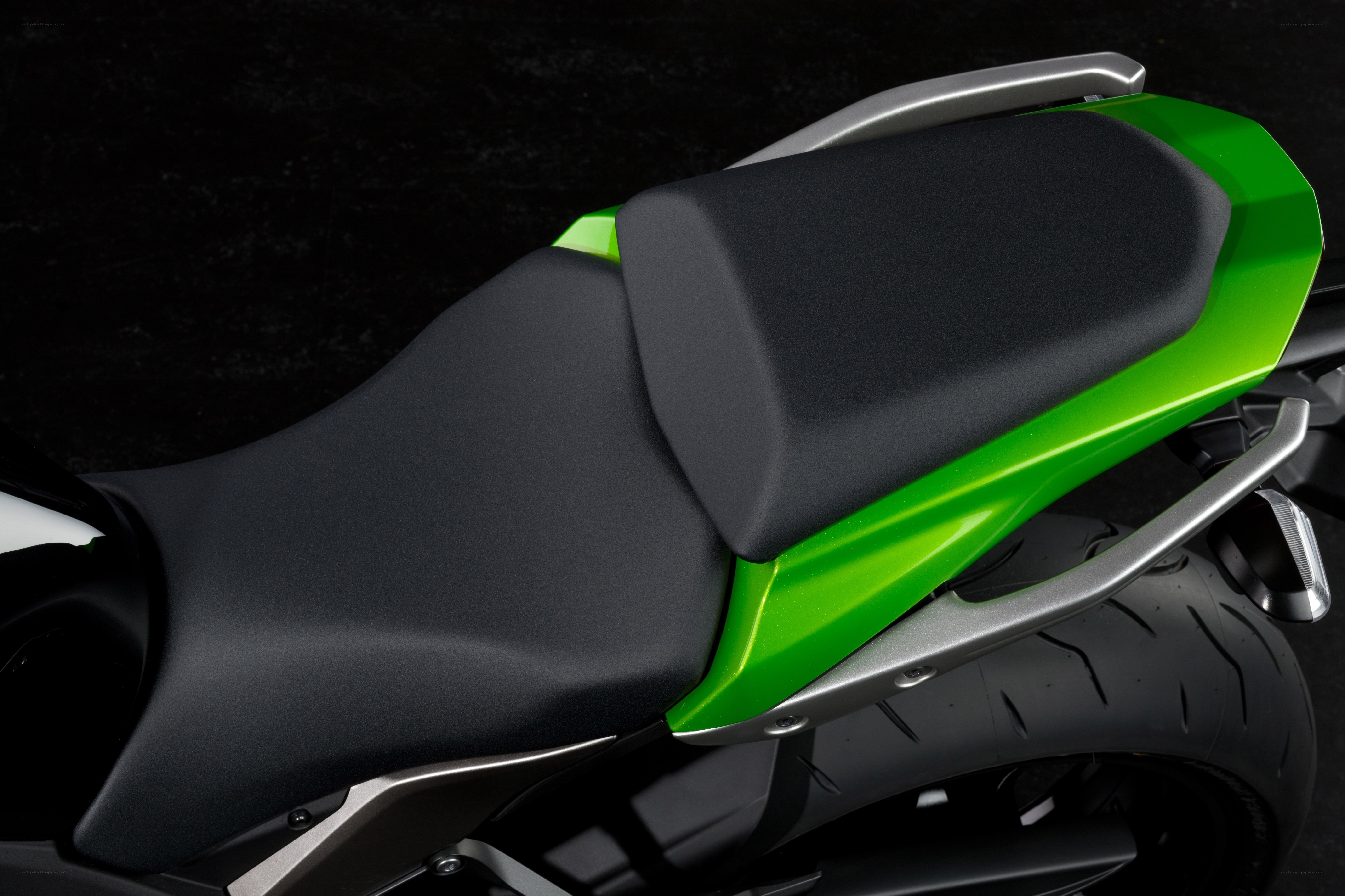 green motorcycle seat
