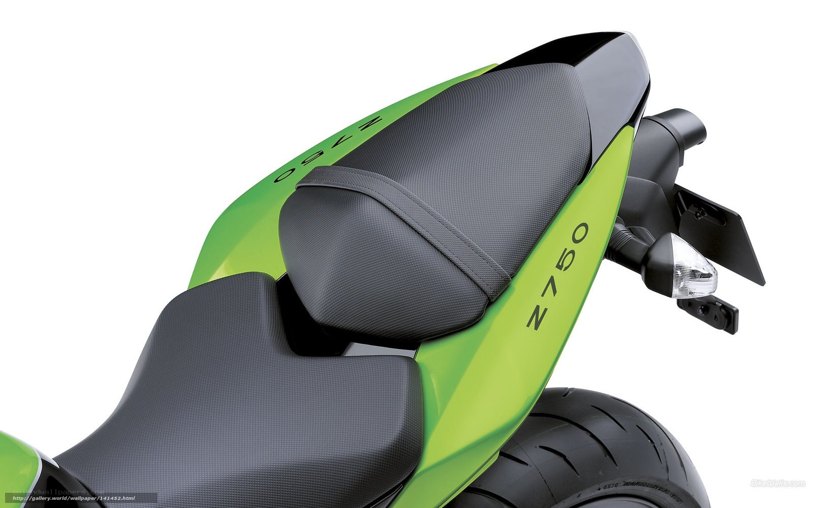 green motorcycle seat detail