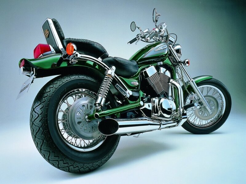 green motorcycle studio shot