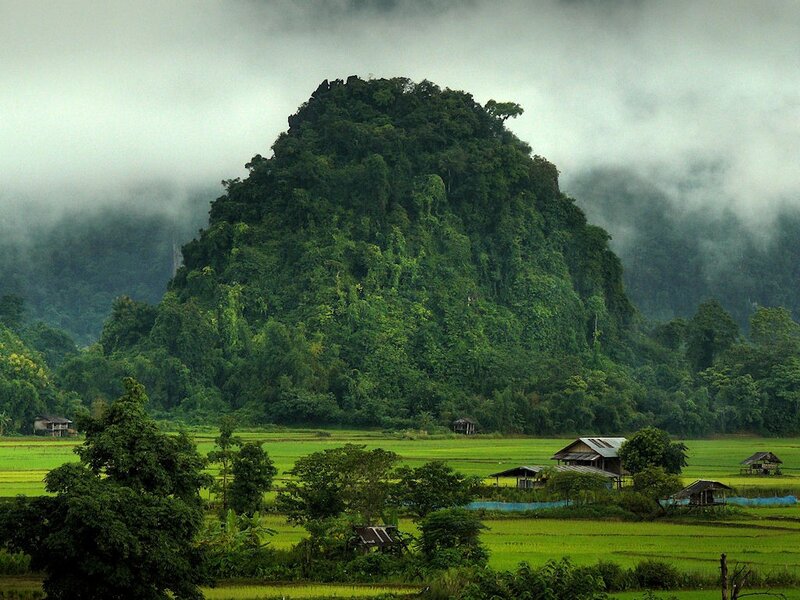 Green Mountain in Mist