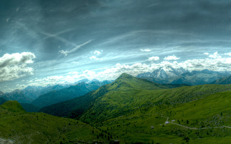 Green Mountain Landscape — Dramatic, Afternoon, Photograph, Mountains, Clouds