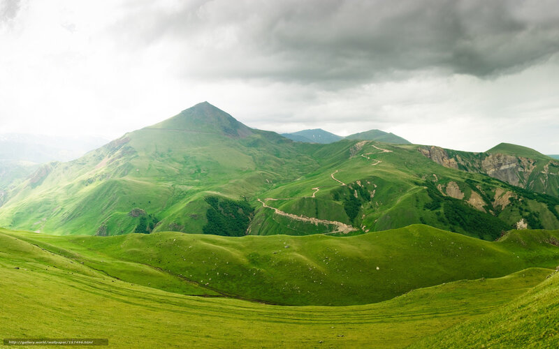 Green Mountain Landscape — Dramatic, Afternoon, Photograph, Mountains, Hills