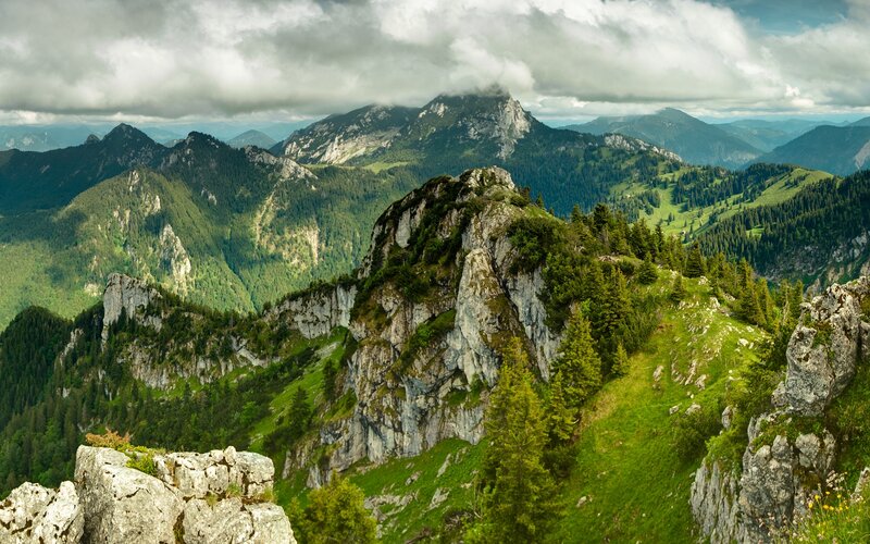 Green Mountain Landscape — Dramatic, Afternoon, Photograph, Mountains