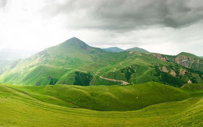 Green Mountain Landscape — Dramatic, Photograph, Mountains, Hills