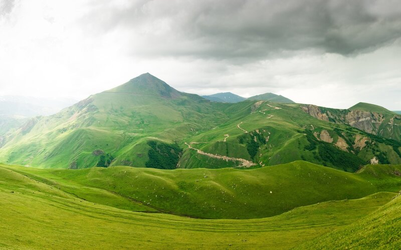 Green Mountain Landscape — Dramatic, Photograph