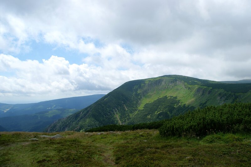 Green Mountain Landscape — Serene, Afternoon, Photograph, Clouds