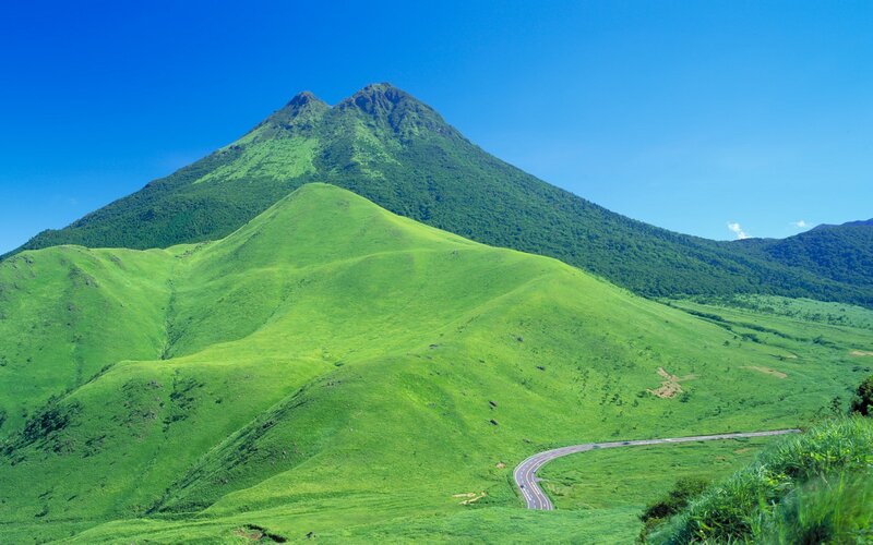Green Mountain Landscape — Serene, Afternoon, Photograph, Road