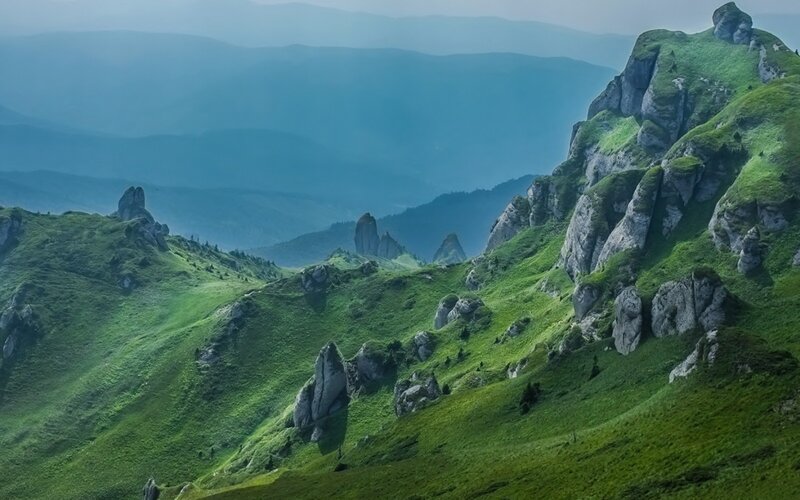 Green Mountain Landscape — Serene, Morning