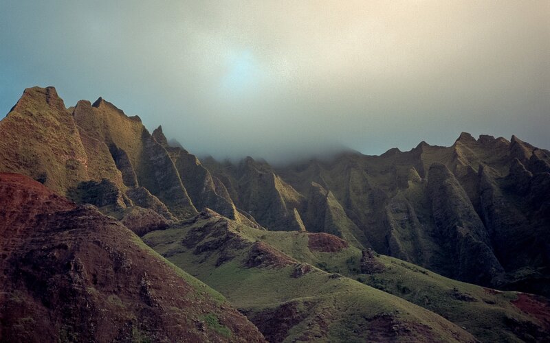 Green Mountain Range — Dramatic, Photograph, Mountains, Clouds