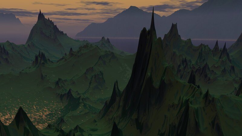 Green Mountain Range — Dramatic, Sunset