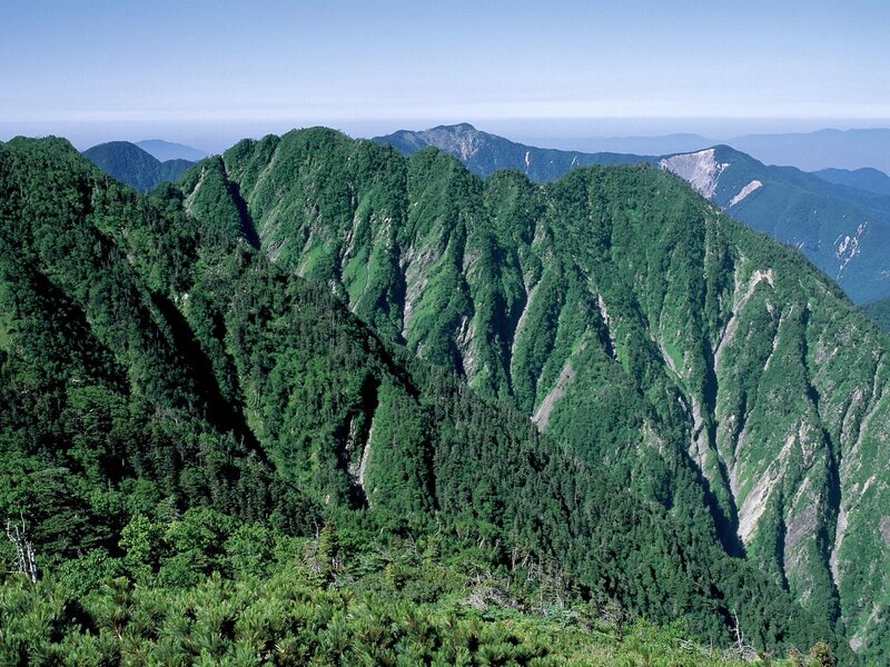Green mountain range landscape