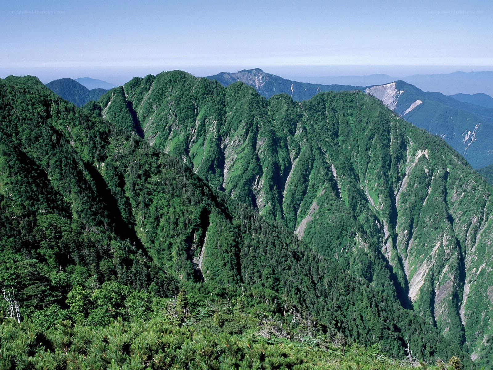 Green mountain range landscape