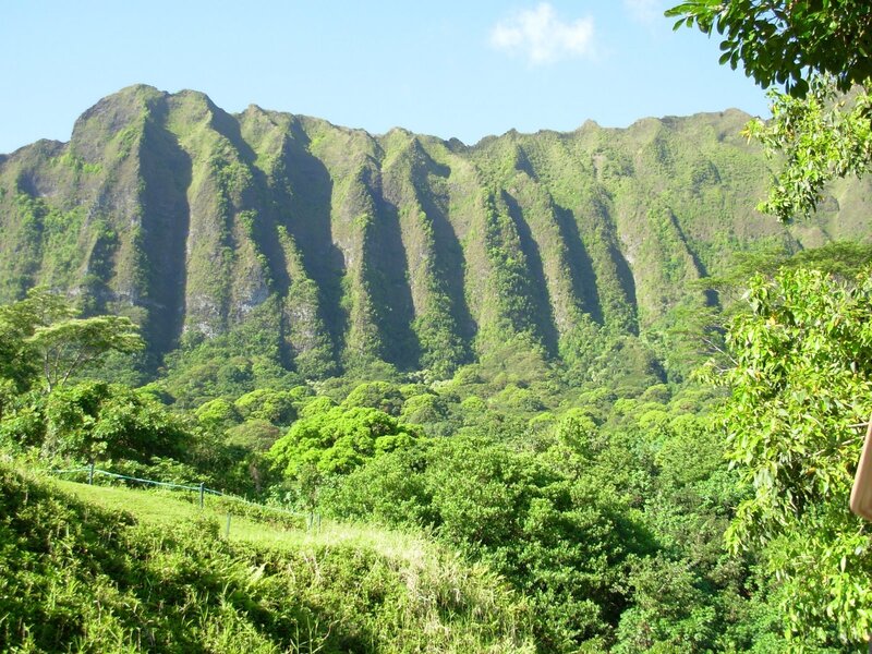 Green mountain ridge in Hawaii