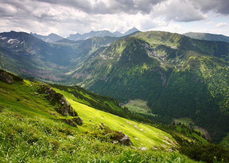 Green Mountain Valley — Dramatic, Afternoon, Photograph, Mountains, Clouds