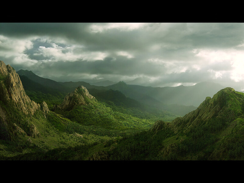 Green Mountain Valley — Dramatic, Digital Art