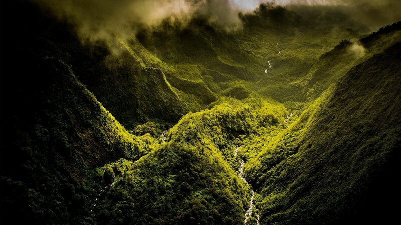 Green Mountain Valley — Dramatic, Photograph, Clouds