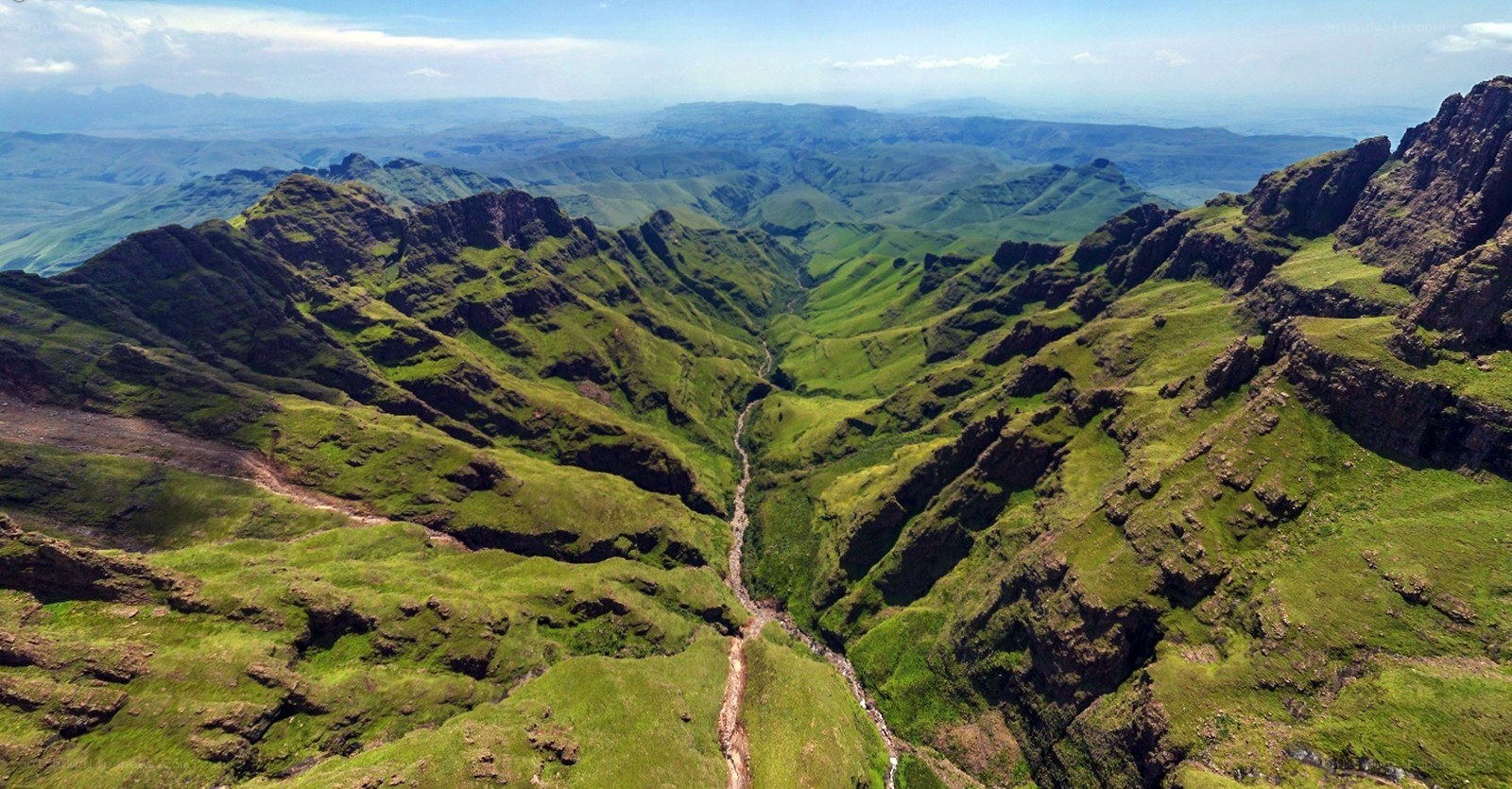 green mountain valley from above