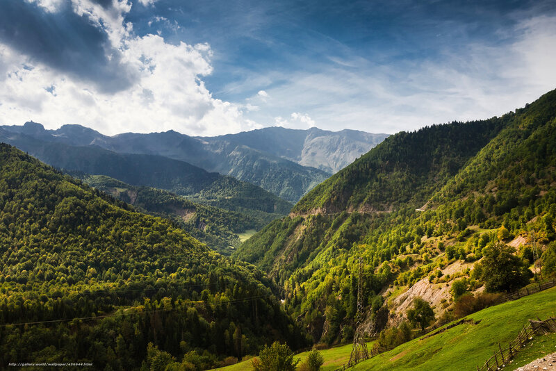 Green Mountain Valley — Serene, Afternoon, Photograph, Mountains, Forests, Power Lines