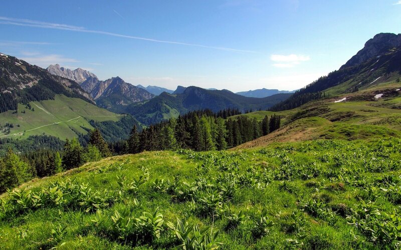 Green Mountain Valley — Serene, Summer, Photograph, Mountains, Forests, Sky