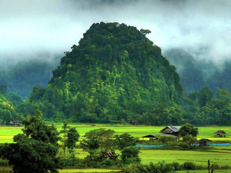 Green Mountain with Village