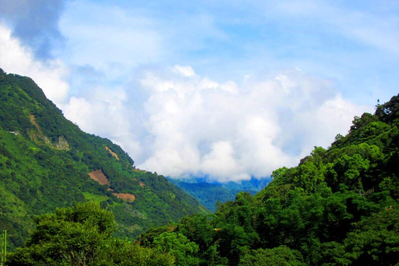 Green Mountains and Clouds