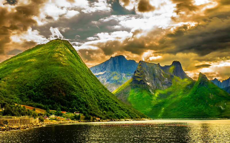 Green Mountains and Fjord
