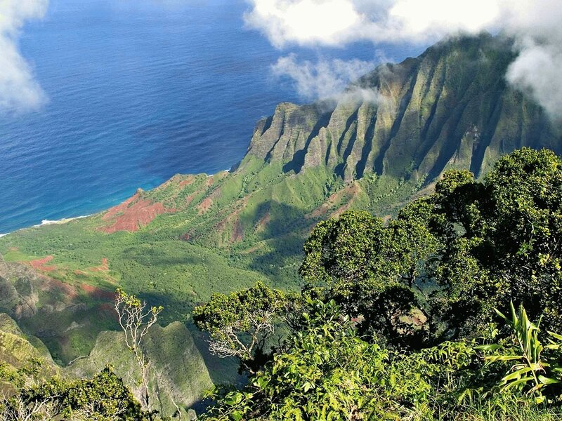 Green Mountains and Ocean