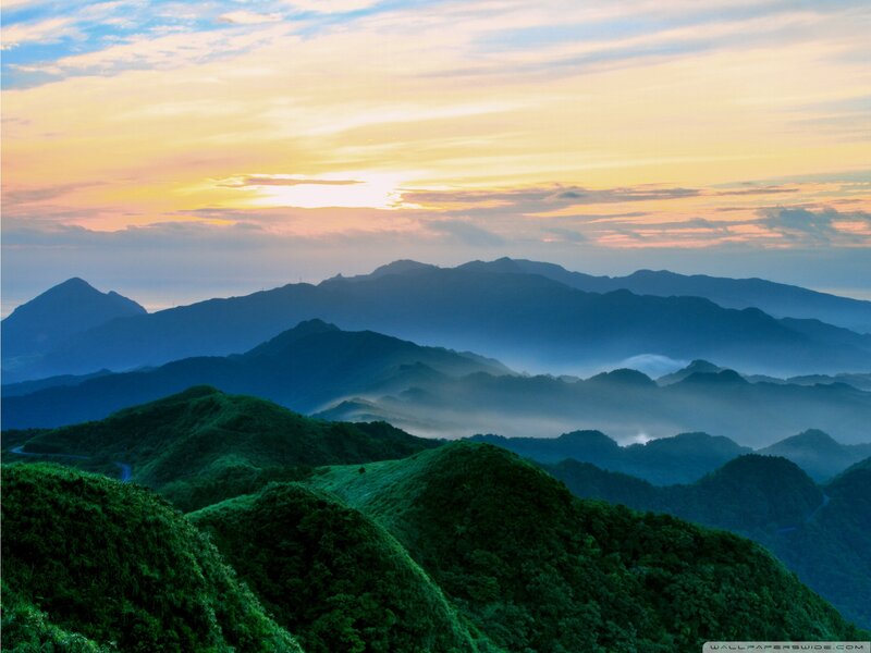 Green Mountains at Sunrise — Serene, Photograph