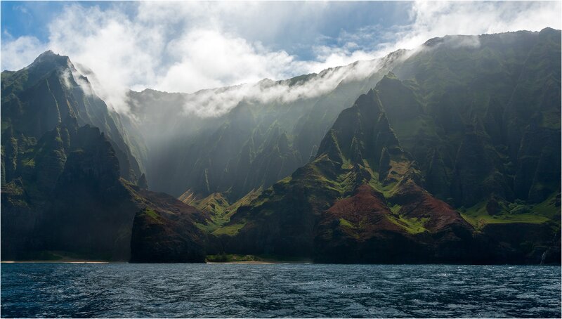 Green Mountains by Sea — Dramatic
