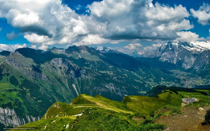 Green Mountains under Clouds — Dramatic, Afternoon