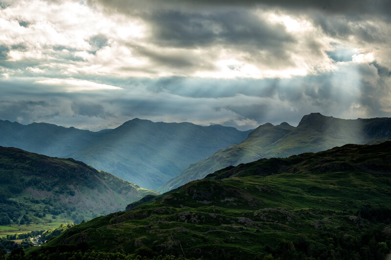 Green Mountains under Cloudy Sky — Dramatic, Afternoon