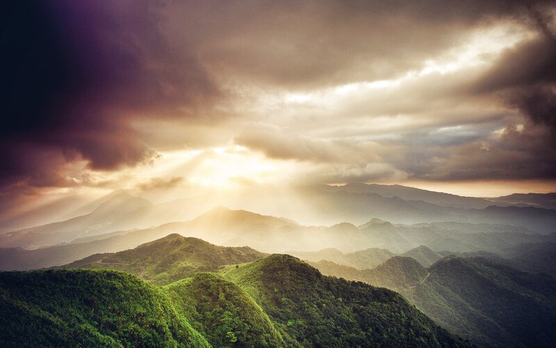 Green Mountains under Sky — Dramatic
