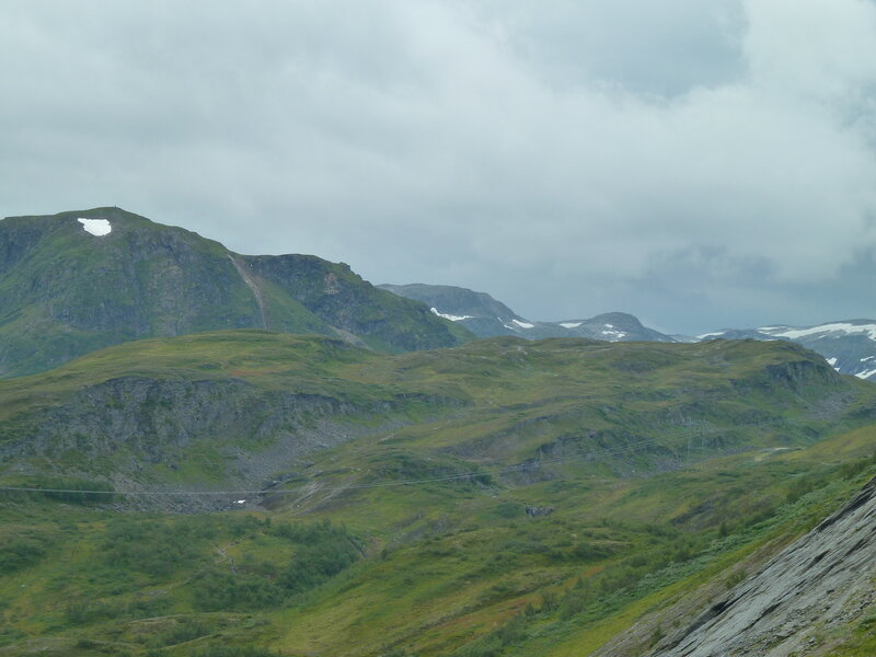 Green Mountains with Snow — Overcast