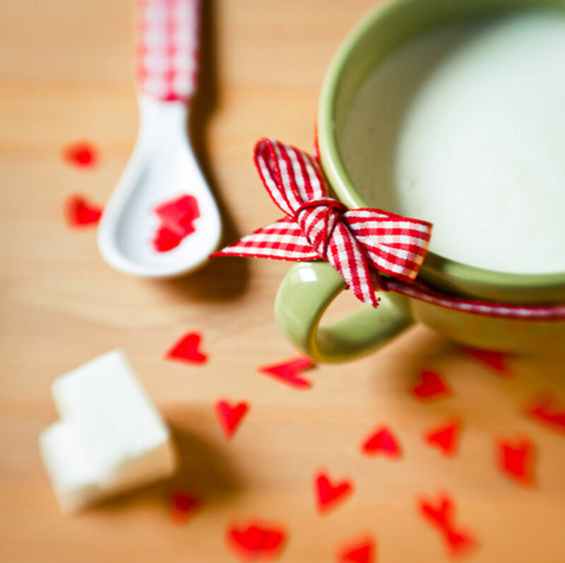 Green Mug with Ribbon