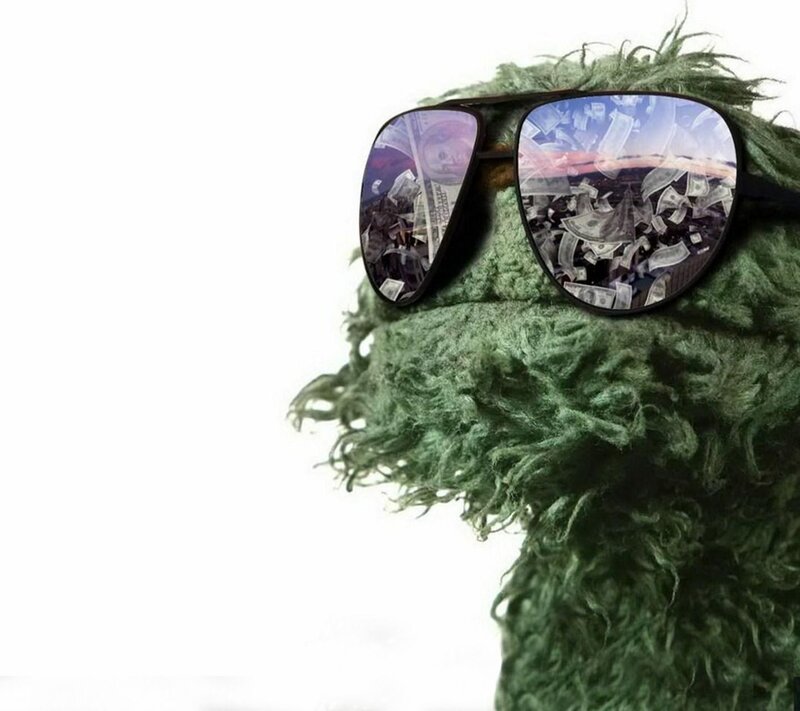 Green Muppet with Sunglasses — Cool