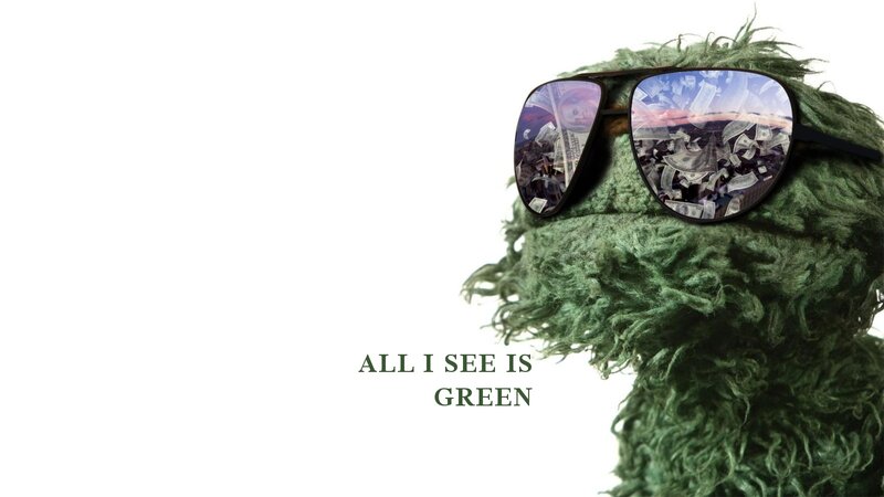Green Muppet with Sunglasses — Serious