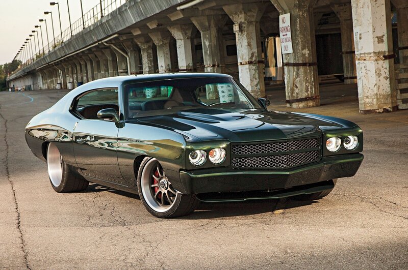 Green Muscle Car — Black, Dramatic