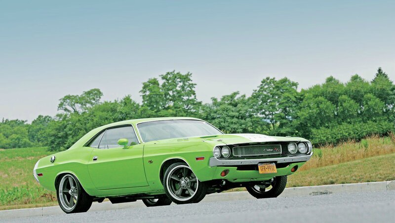 Green Muscle Car — Calm, Afternoon, Photograph, Road