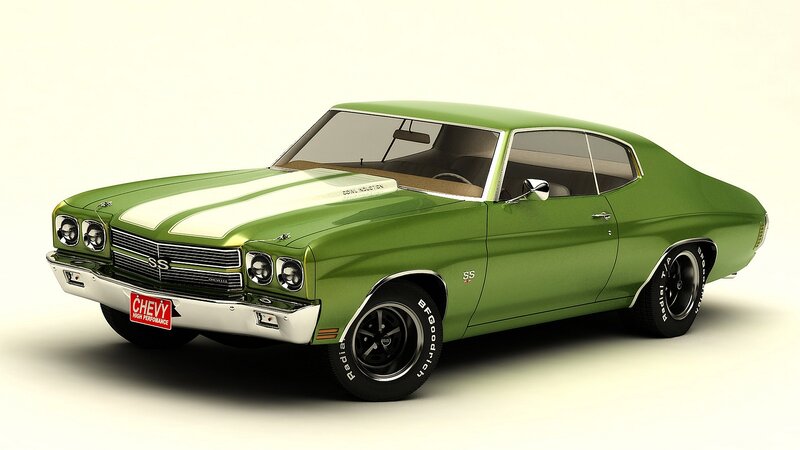 Green Muscle Car — Classic, 3d Render