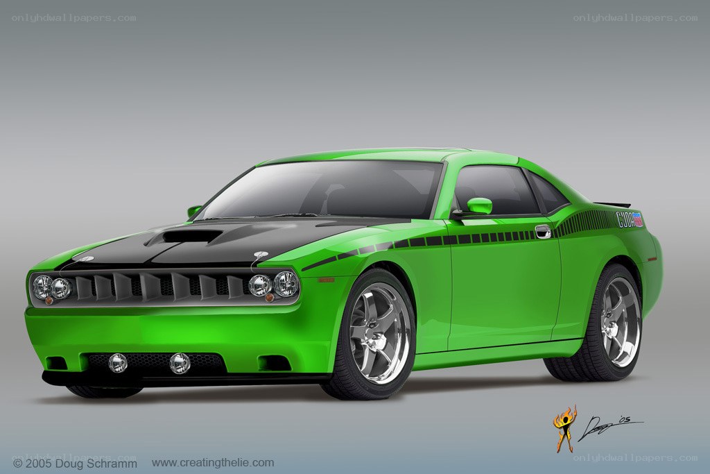 green muscle car concept