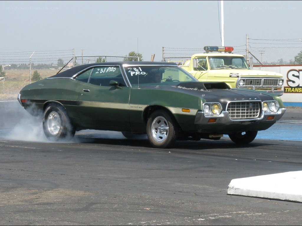 green muscle car drag racing