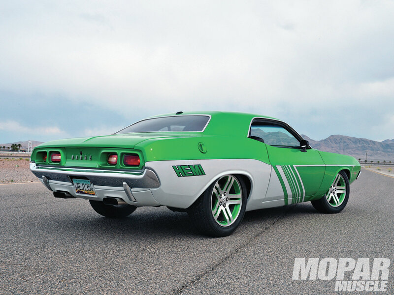 Green Muscle Car — Dramatic, Afternoon, Photograph, Road