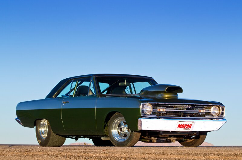 Green Muscle Car — Dramatic, Afternoon, Photograph, Sky