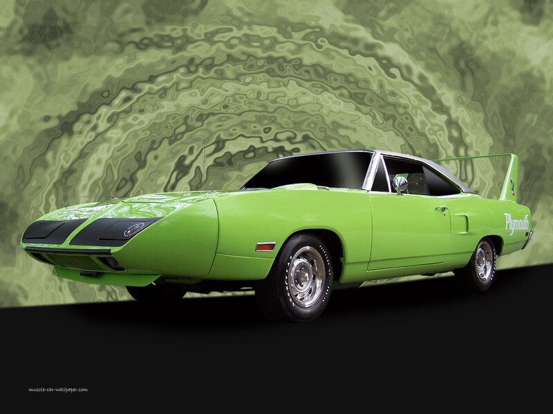 Green Muscle Car — Dramatic, Digital Art